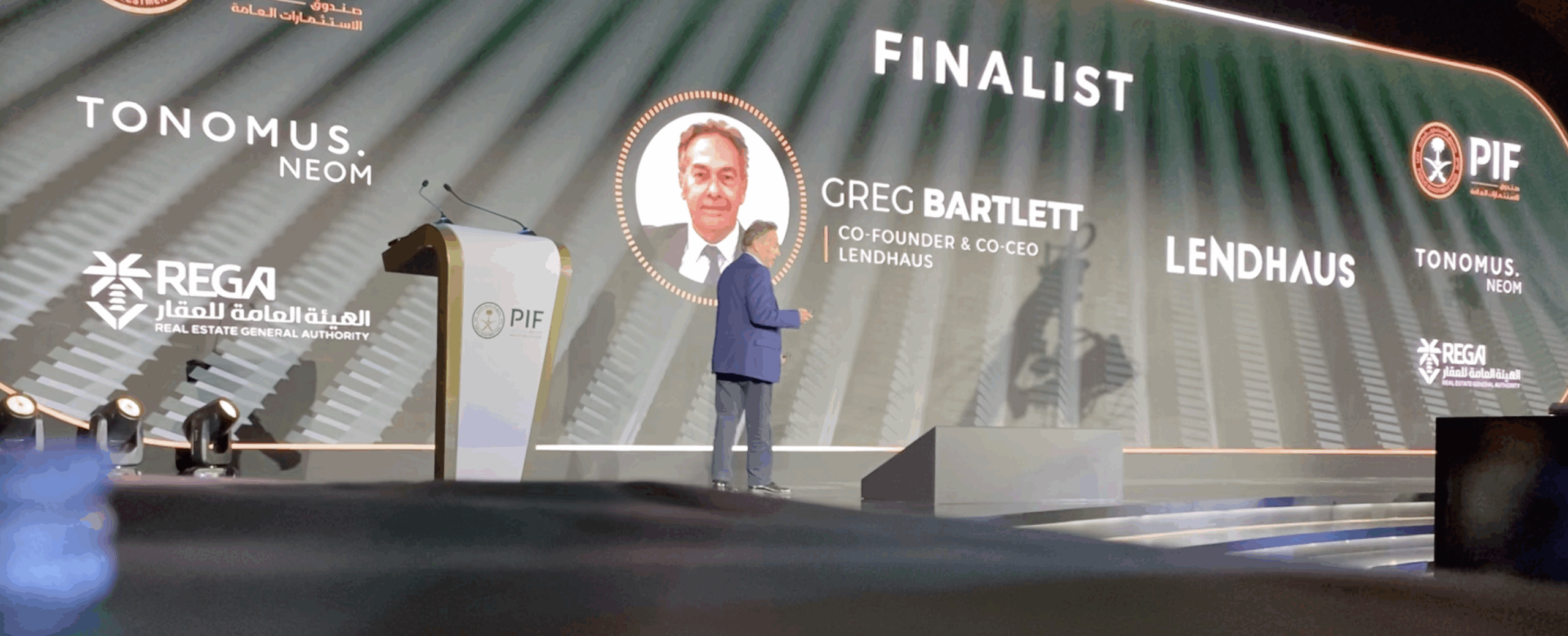 Greg Bartlett presenting at Project Proptech in Riyadh